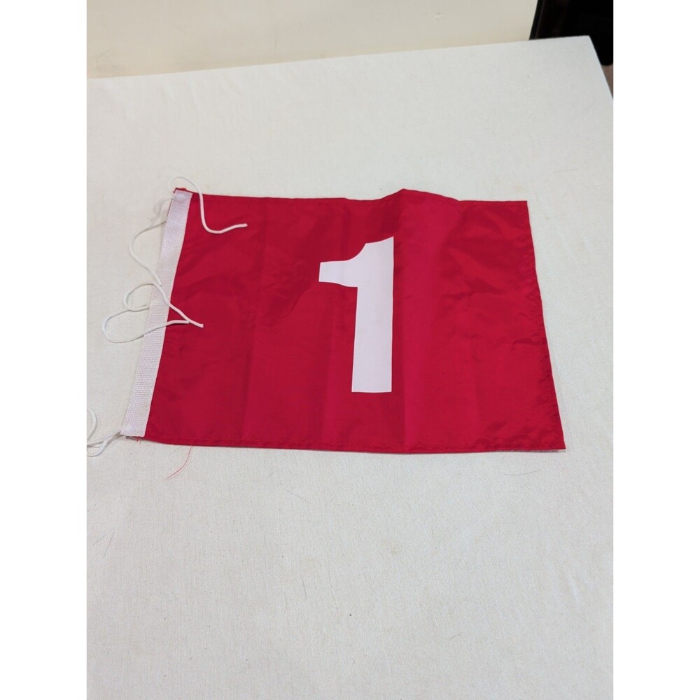 Golf Flag Red 1st Hole, #1 - 18 Inch X 13 Inch